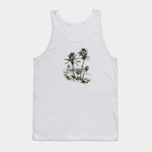 Palm Trees by the Beach Design Tank Top